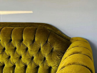 Moss Green Colored Velvet tuffted couch