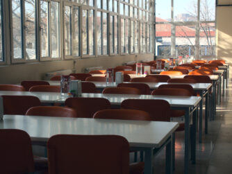 empty desks in a highschool