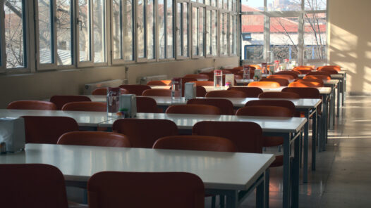 empty desks in a highschool